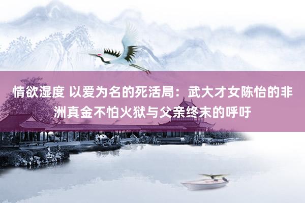 情欲湿度 以爱为名的死活局：武大才女陈怡的非洲真金不怕火狱与父亲终末的呼吁