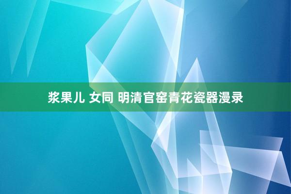 浆果儿 女同 明清官窑青花瓷器漫录