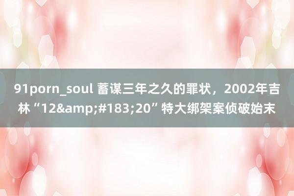 91porn_soul 蓄谋三年之久的罪状，2002年吉林“12&#183;20”特大绑架案侦破始末