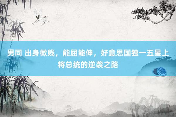 男同 出身微贱，能屈能伸，好意思国独一五星上将总统的逆袭之路